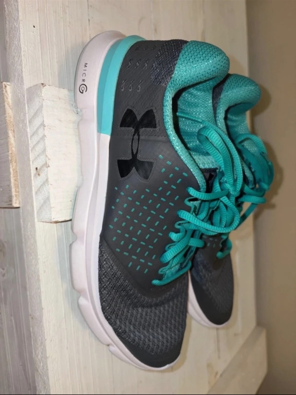 Under Armour Women’s Gray and Teal Training Sneakers